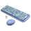 Conjunto de teclado e mouse sem fio Plug and Play, com teclas redondas retrô e função automática de economia de energia, compatível com Windows, 1