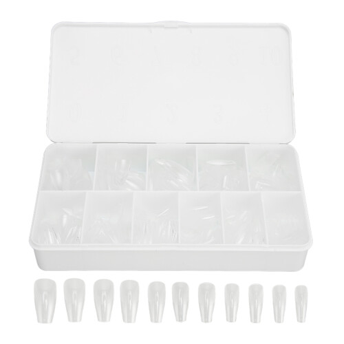 550 Clear Nail Tips for DIY Art Salons Events - Multiple Sizes
