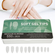 550 Pcs Long Clear Frosted Fake Nails for DIY Wedding and Party Look