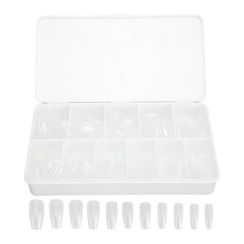 550 Clear Nail Tips for DIY Art Salons Events - Multiple Sizes 2