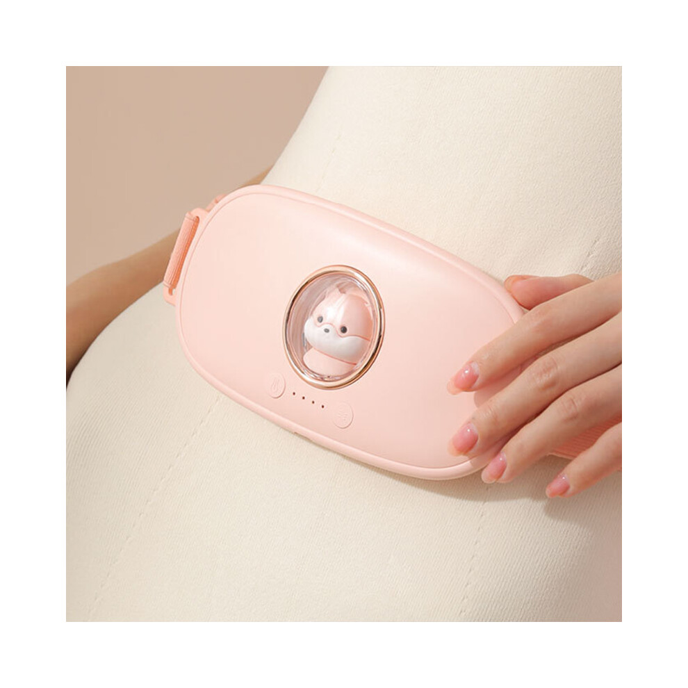 Pink Uterus Heating Belt 4 Gear Vibrating Hot Compress Massage