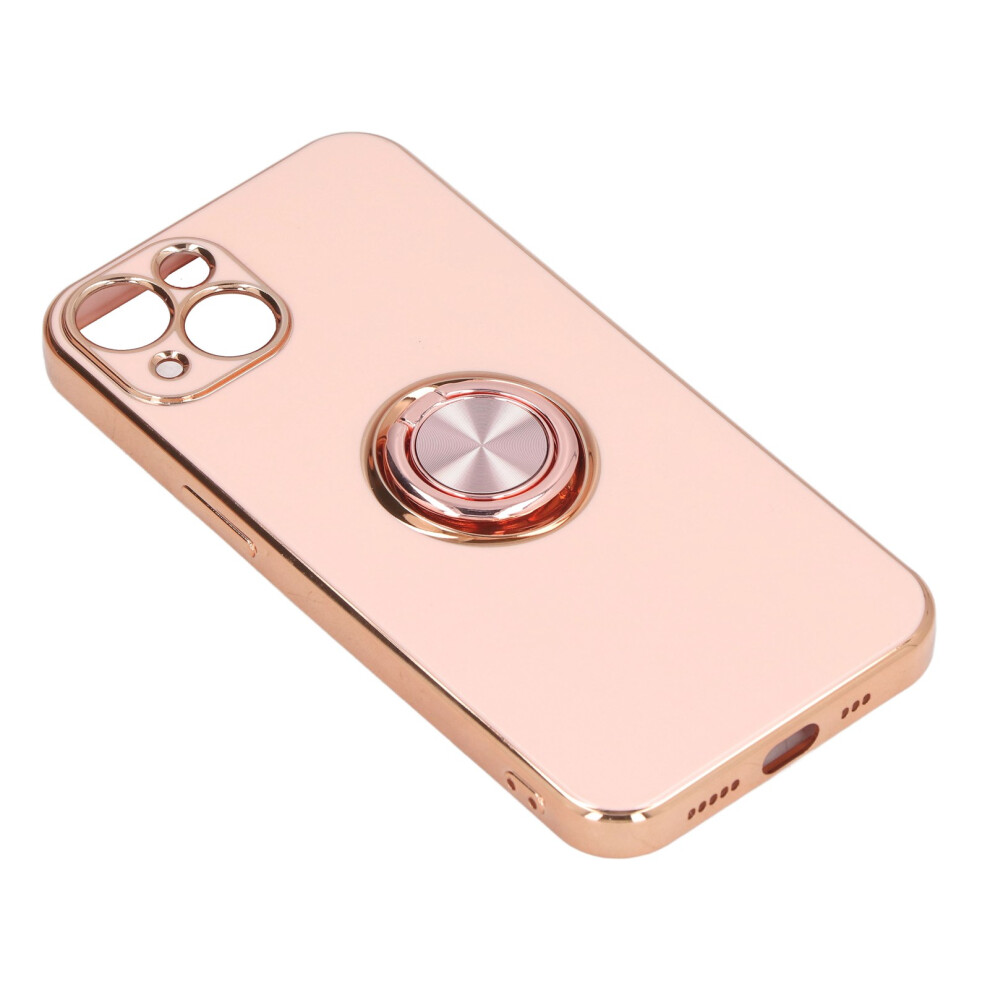 Light Pink Iphone 13 Case With Rose Gold Glitter Ring Stand Flexible Tpu Pink,Gold 4951375052940
