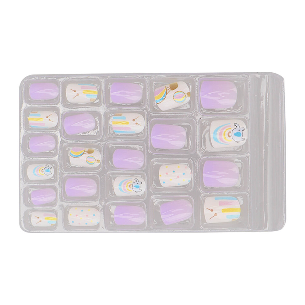 24Pcs Kids Press On Nails Durable ABS Full Cover Design Model 0040-CM42