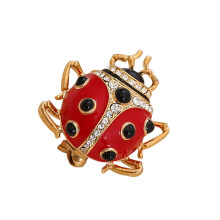 Chic Ladybugs Shaped Brooch Adorned With-Golden tentacles