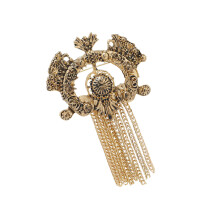 Vintage Openwork Metal Fringed Brooch Coat Accessories Tassels