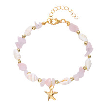 Elegante oceaanarmband, handgemaakte sieraden, unieke- Roze