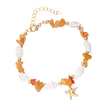 Mode oceaan bedelarmband kralen armband legering textuur-Bruin