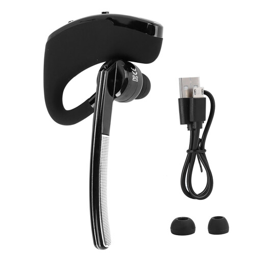 Fone de ouvido com microfone e cancelamento de ruído, mono, Bluetooth, para profissionais, emparelhamento automático, ajuste de 180 graus,