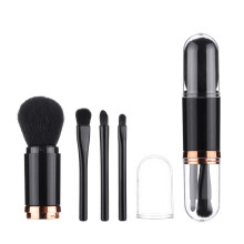 Luksuriøst bærbart makeupbørstesæt, rejseblushbørste til flydende cremekosmetik, kompakt design, ergonomisk håndtag, syntetisk fiber af høj