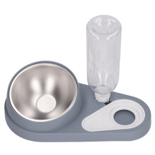 Mangiatoia per animali domestici di piccola e media taglia, doppie ciotole in acciaio inossidabile con abbeveratoio automatico, facile da pulire e