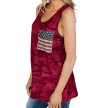 Camiseta sin mangas patriótica para mujer, suave y cómoda, de corte holgado, con regalo para el Día de la Independencia. Diseño de espalda