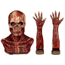 Αποσπώμενη μάσκα για το Halloween για ενήλικες, μάσκα λάτεξ διπλής όψης με αιματηρό