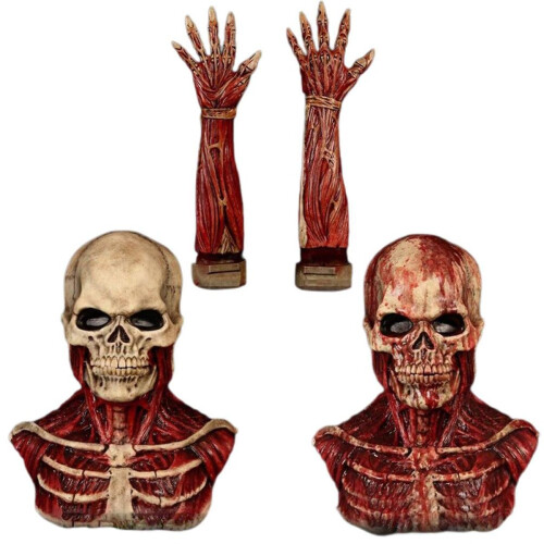 Αποσπώμενη μάσκα για το Halloween για ενήλικες, μάσκα λάτεξ διπλής όψης με αιματηρό 2