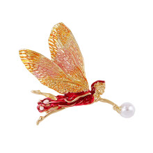 Dreamy Angel Wing Brooch Retro Style Jewelry Accessory For-Red