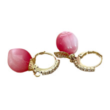 Peach Drop Earrings Dangle Earrings Peach Shape Ear Jewelry