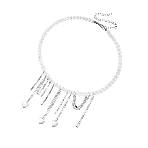Modern Stackable Rhinestones Heart Drop Chain Chokers Jewelry