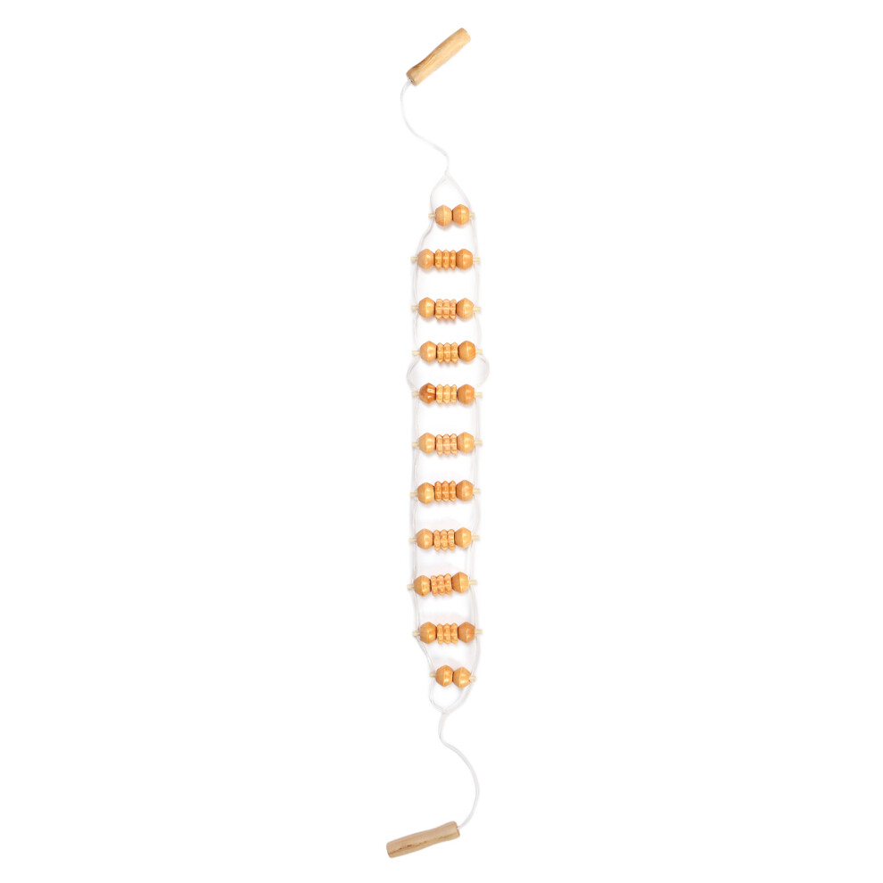 Wood Therapy Massage Tool Back Massager Roller Rope Natural Wood Manual Massage Strap For Lymphatic Anti Cellulite Muscle Recovery Improves Blood Cir