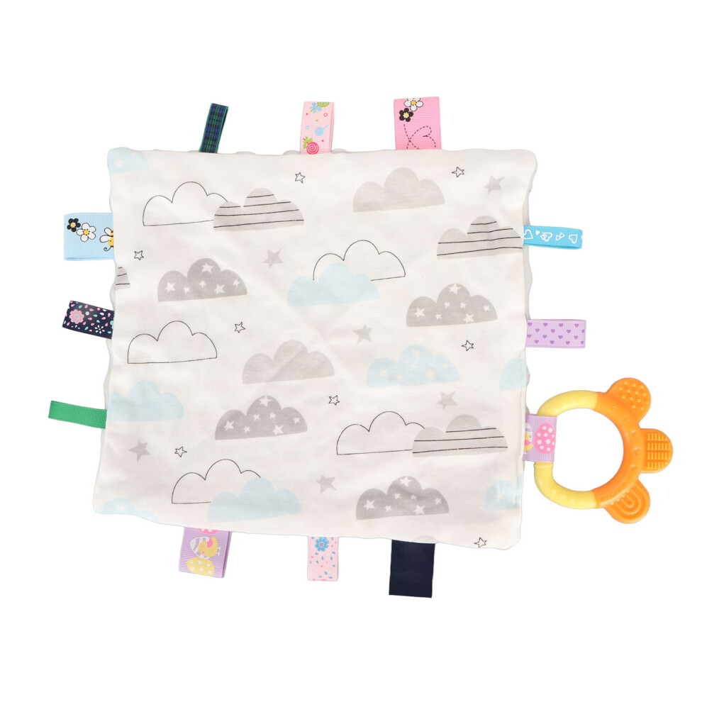 Soothing Blanket for Babies Soft Baby Security Blanket with Tactile Experience Fine Motor Development Features, Sensory Stimulate Cloud Pattern