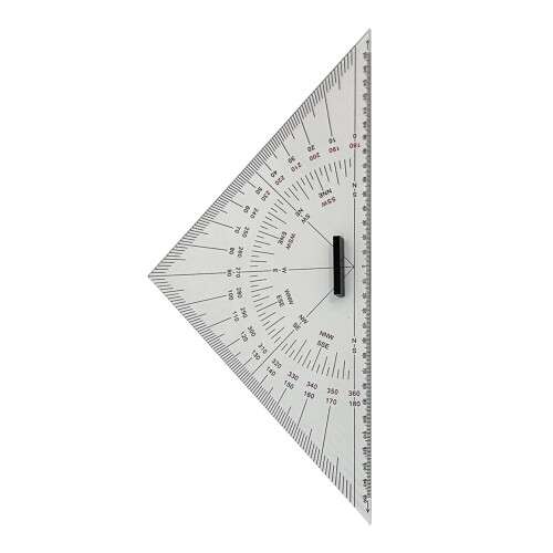 2 Pieces Acrylic Marine Chart Plotting Triangle Ruler Protractor 300mm Navigation Tool For Boat Yacht Ship 2