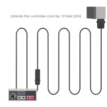 3Meters Extension Cable Game Extender Cord For SNES Classic Mini Controller For NES Wii Controller Black