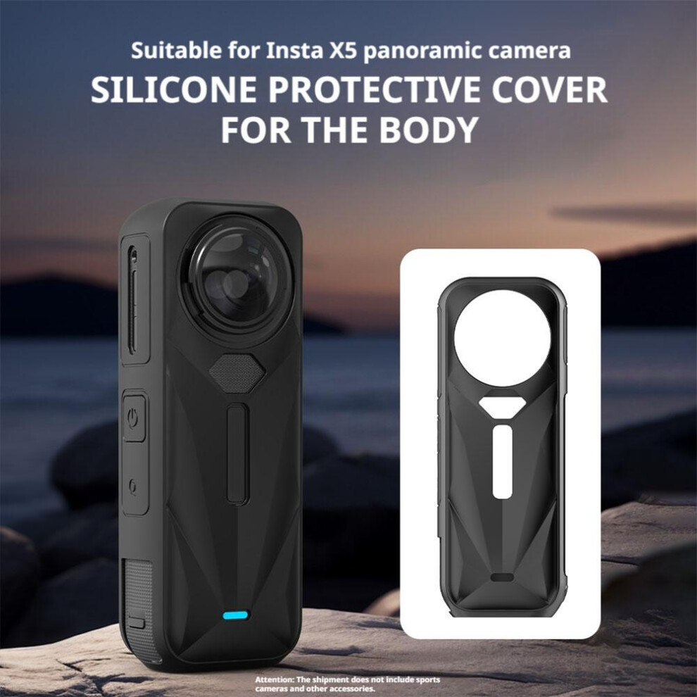 For Insta360 X5 Protective Silicone Sleeve Panoramic Camera Dust-Proof Anti-Scratch Cover Camera Full Cover Protection Accessory 6935161551525