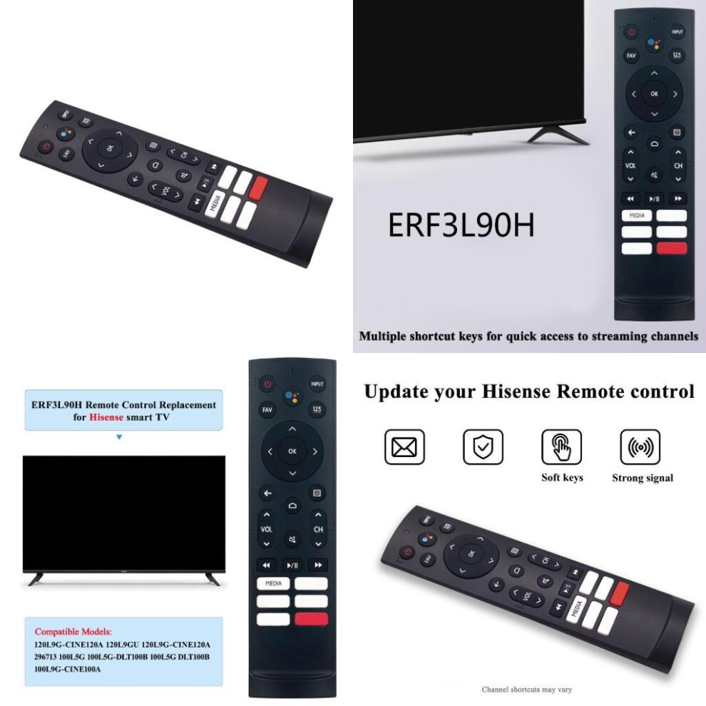 Erf3l90h Television Remote Substitute Comfortable Keypad For Erf3b90h 6935161509137