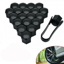 17mm Gloss Black Alloy Wheel Nut Bolt Cap Universal Set For Any Car Useful