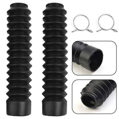 13 Section Bellows 2x Bellows Black Boot Cap Dust Fork Off-road Rubber Universal Durable  Brand USEFUL 2