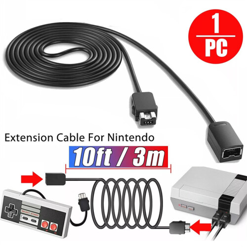 3Meters Extension Cable Game Extender Cord For SNES Classic Mini Controller For NES Wii Controller Black 2