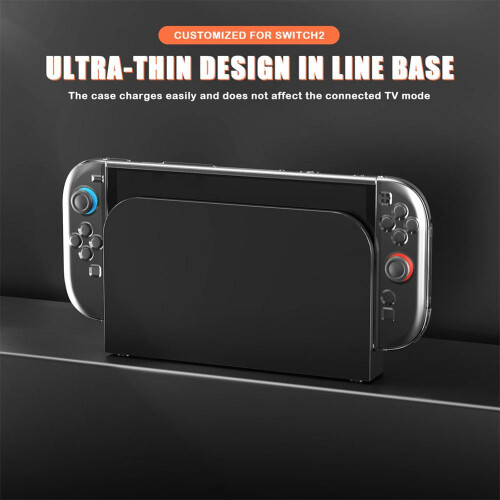 For Switch 2 Game Console Protective Case PC Soft Plastic Game Controller Cover Transparent Waterproof Anti-scratch Full Cover 2