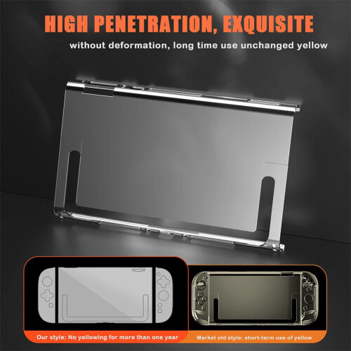 For Switch 2 Game Console Protective Case PC Soft Plastic Game Controller Cover Transparent Waterproof Anti-scratch Full Cover 1