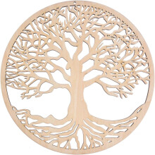 Tree Sculpture Wall Art, Tree of Life Rustic Wall Hanging Carved Wooden Decor, Decorative Metal Wall Decorations Wooden Wall Art for Living Room