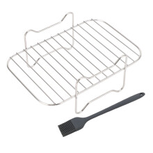 Grelha multicamadas em aço inoxidável para fritadeira a ar, bandeja de grelhar resistente ao calor compatível com os modelos Ninja Foodi DZ201 e