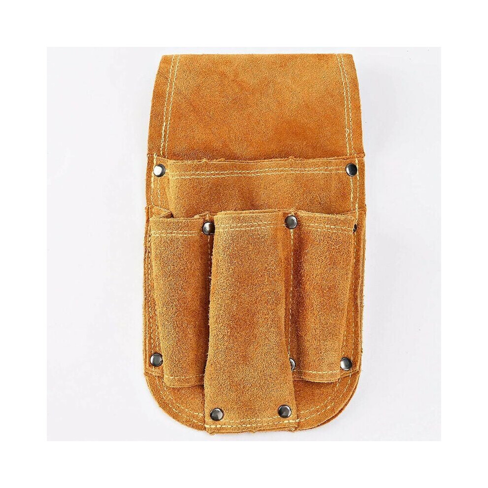 Split Design Tool Pouch For Construction Workers, High Strength Suede Leather Work Apron With Convenient Access, Wearable Multifunctional Tool Bag 9173940512566