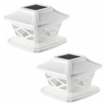 Luminárias de poste externas sem fio, 25 lúmens, LED branco quente, alimentadas por energia solar, para postes de madeira 4x4, 5x5 e 6x6,