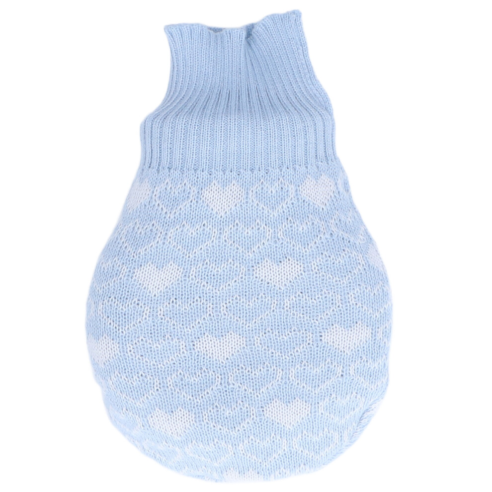 Blue Silicone Hot Water Bottle With Knit Cover 245Ml 12.6X7cm