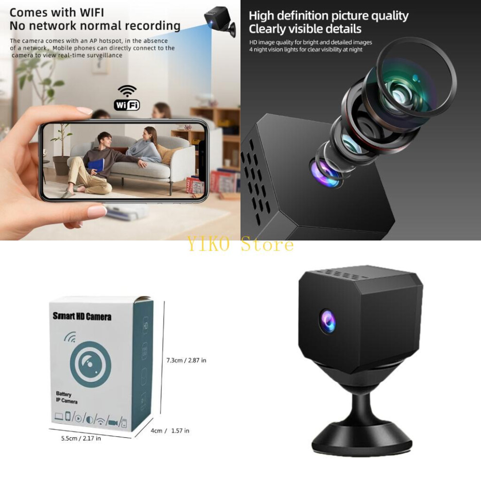 K32c Travel 1080P Wifi Camera Adsorption Webcam Camera Support Mobile Phones Remote Monitoring Access 6935161533576