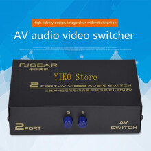 K32C 2 Port AV RCA Switch 2 in 1 out Composite Video L/R Switcher Selector Box for DVD Player SNES N64 for Gam