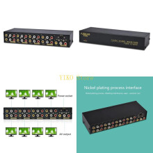 K32C 8-way Composite RCA AV Splitter 1X8 Video 1 in 8 out Splitter Distributor HDTV