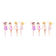 8 Stuks Miniatuur Ballet Meisje Figuur Desktop Collectie Cake Decoratie, Ballerina Meisje Cake Topper Plant Pot Decoratie