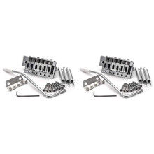 2X Juego de Puente Trémolo para STRATOCASTER para Guitarra de 52,5 mm para Strat Squier Reemplazo de Guitarra Eléctrica, Plateado