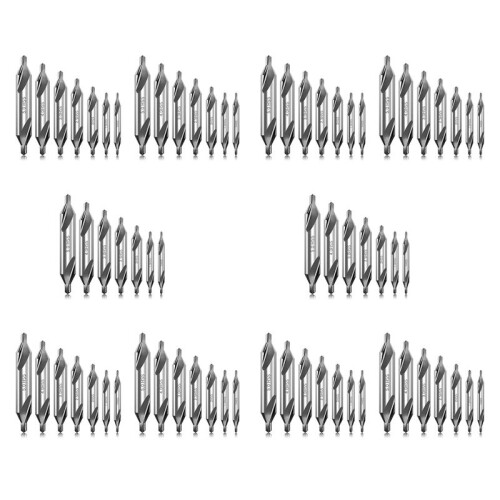 70 Pcs Center Drill Bits Set 60-Degree Angle Center Drill Bits Kit Countersink Tools for Lathe Metalworking