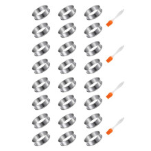 24 Piezas de Anillos de Muffins Ingleses, Anillos de Tarta de Muffin, Anillo de Tarta Enrollado Doble, Anillos de Crumpet de Acero Inoxidable, Moldes