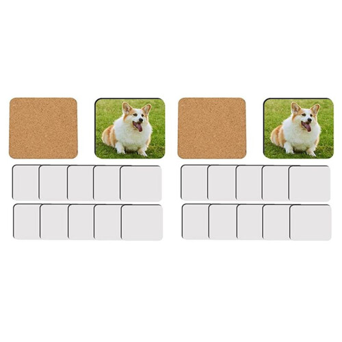 24 Pcs Sublimation Square Coaster Blanks Bulk  Blanks Hardboard Cork Coasters Blank  Cork Coasters
