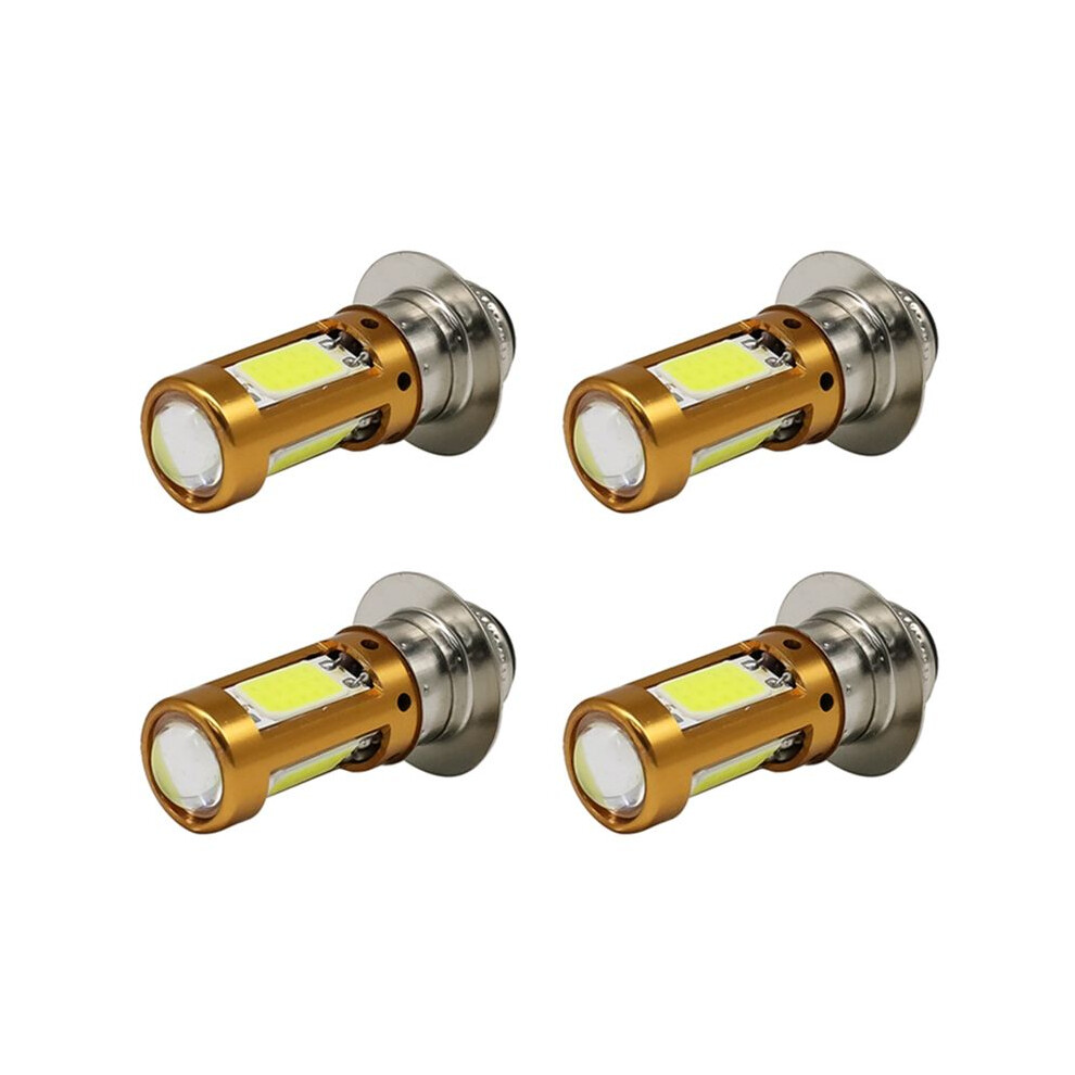 4X H6m Px15d P15d Led Heads Hi-Lo Bulb For Motorbike Scooter Moped Lamp 1500Lm 12-30V Light/White 6031652744039
