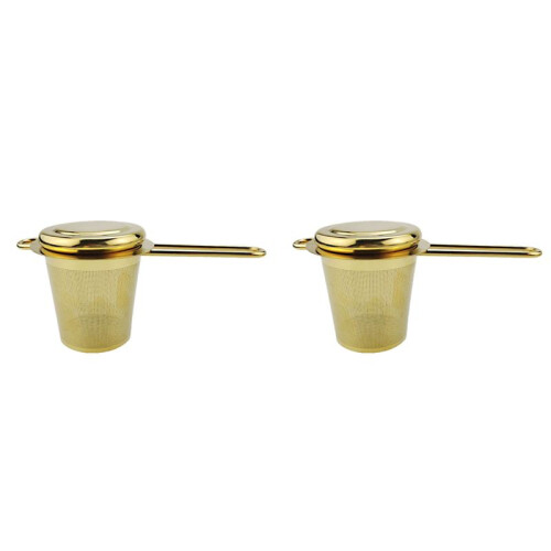2X Tea Leaf Tea Strainer Golden  Tea Strainer Kung Fu Tea Set