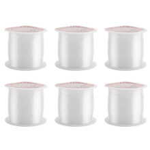 6 uds 0,2mm de diámetro hilo de pescar de nailon transparente carrete de hilo de cuentas