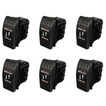 6X 12V 20A Winch In Winch Out -OFF- Rocker 7 Pin LED RED