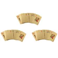 3Pc 24K Gold Playing Cards Plastic Poker Game Deck Foil Pokers Pack Magic Cards Waterproof Card