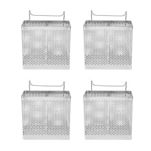 4X Stainless Steel Chopsticks Holder Hanging Cutlery Drying Basket Tableware Drainer with Hooks Kitchen Utensil(A)